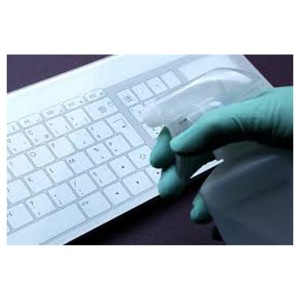 SLIM 811 Clavier Hygiene tactile extra plat, verre trempé avec Touch Pad et pavé numérique