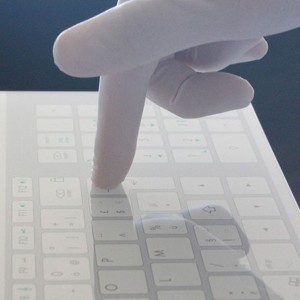 SLIM 811 Clavier Hygiene tactile extra plat, verre trempé avec Touch Pad et pavé numérique