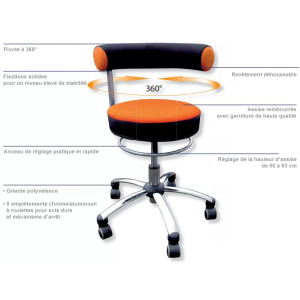 Siège Jules - assise avec support de bras 360°